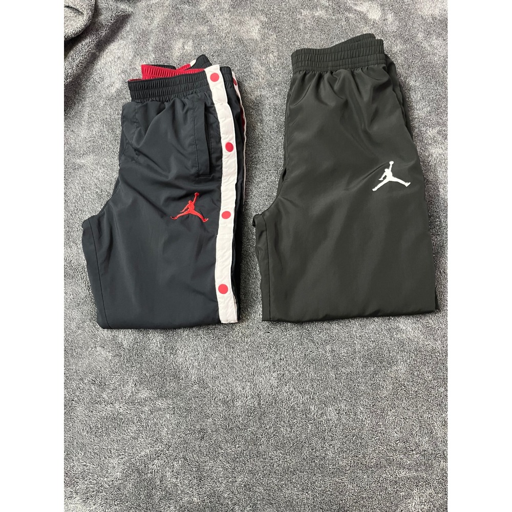 Kids Jordan Track Pants Bundle Black Snap Tear Away Joggers Size Large 12-13Y